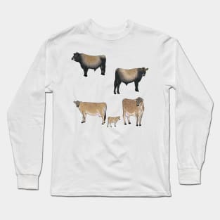 Jersey Cows Pattern Transparent Long Sleeve T-Shirt